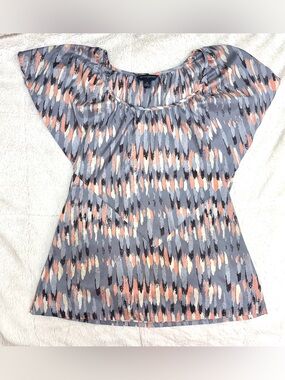 Banana Republic women’s cape overlay top size M brush stroke slate gray